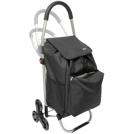 Chariot De Course Pliable 6 Roues 36L Noir | Pratique Pour Courses, Voyage, Déménagement