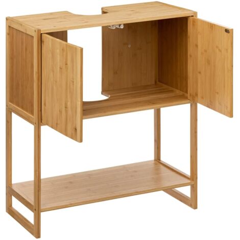 Meuble Lavabo En Bambou Marron Five