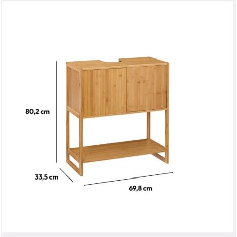 Meuble Lavabo En Bambou Marron Five