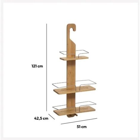 Serviteur de douche en bambou sur 3 niveaux Marron Foncé L. 31xP. 12xH. 70 cm