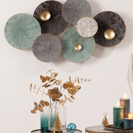 Décoration Murale En Métal Nenuphar Bleu Clair Atmosphera