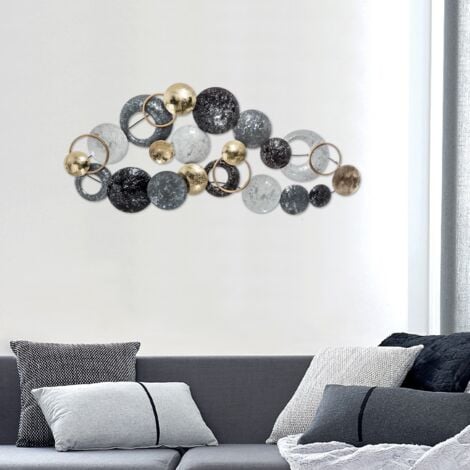 Décoration Mural En Métal Rond Lali Gris Atmosphera