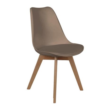 Chaise Scandinave Avec Coussin Taupe Home Deco Factory