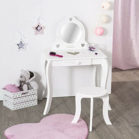 Meuble coiffeuse enfant avec miroir et tabouret fille Blanche rose Fantasy  Fields W-5700AR - Cdiscount Maison