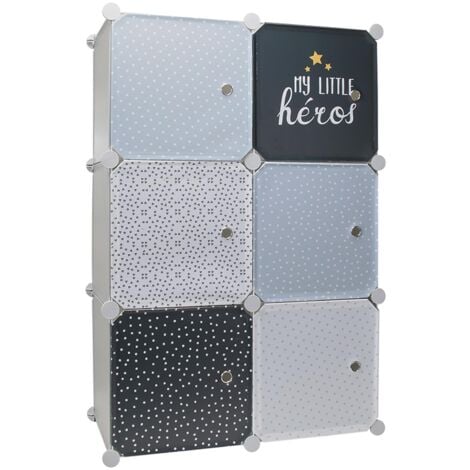 Rangement Armoire Modulable 6 Cubes Garçon Home Deco Kids