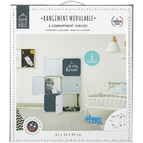 Rangement Armoire Modulable 6 Cubes Garçon Home Deco Kids