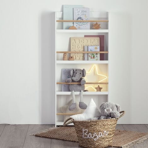 Bibliotheque ronde sur roulettes Gris - Atmosphera For Kids
