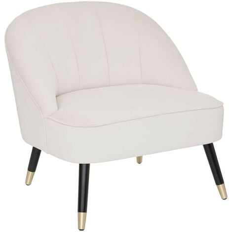 Fauteuil Velours Naova Ivoire Atmosphera