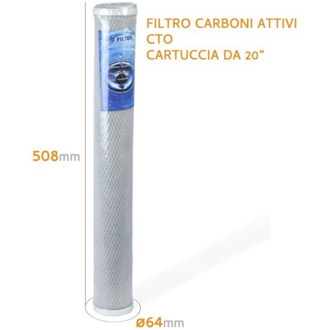 CARTUCCIA FILTRANTE ACQUA BIG CTO CARBONI ATTIVI SISTEMA FILTRAZIONE 20"