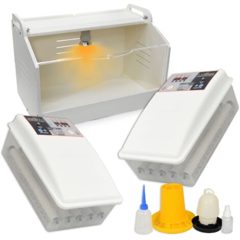 KIT 2 INCUBATRICE 24 POSTI AUTOMATICA TECA CHIOCCIA ALLEVATRICE PULCINI LAMPADA RISCALDANTE KIT SVEZZAMENTO (1/5)