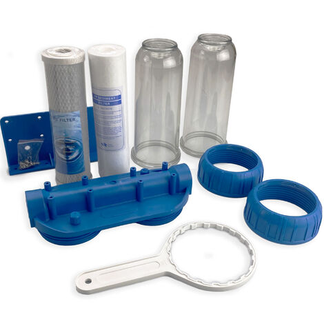 SISTEMA FILTRO ACQUA CARTUCCIA FILTRAZIONE NW-BR10B3 3/4'' 26,16 MM DOPPIO ELEMENTO PURIFICATORE