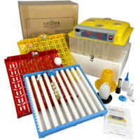 INCUBATRICE 56 PLUS KIT TRE CESTELLI VARIE SPECIE DI UOVA SET SVEZZAMENTO IGROMETRO UMIDIFICATORE AVICOLTURA