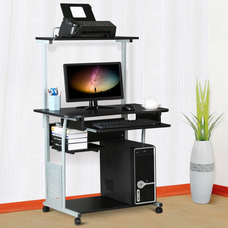 Computer desk with on sale printer shelf