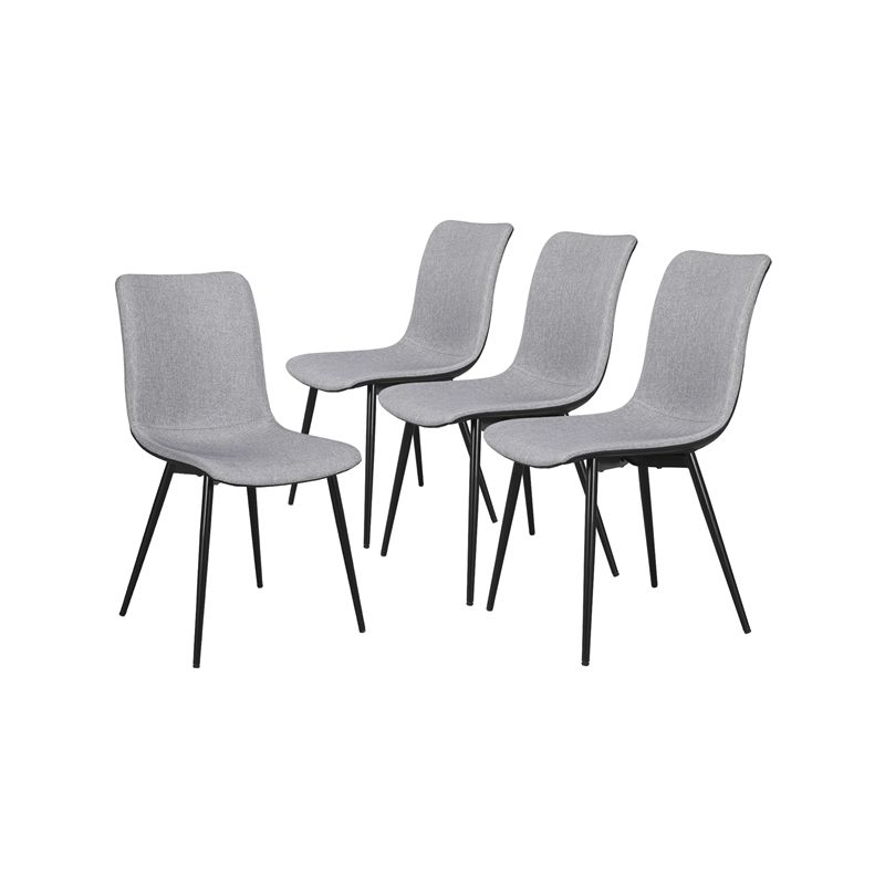 Yaheetech Set Of 4 Fabric Dining Chairs, Dining Chairs Black Metal Legs