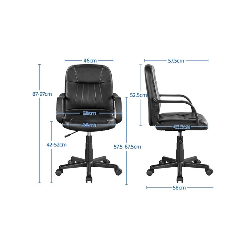 SMILE MART Adjustable High Back Mesh Office Chair with Folding Padded  Armrests, Black