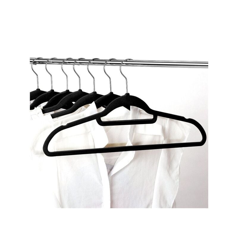 5x Relaxdays Multi Clothes Hanger, Holder with 4 Flexible Coat Hangers,  Organiser, Metal Hooks, Lotus Wood, Black