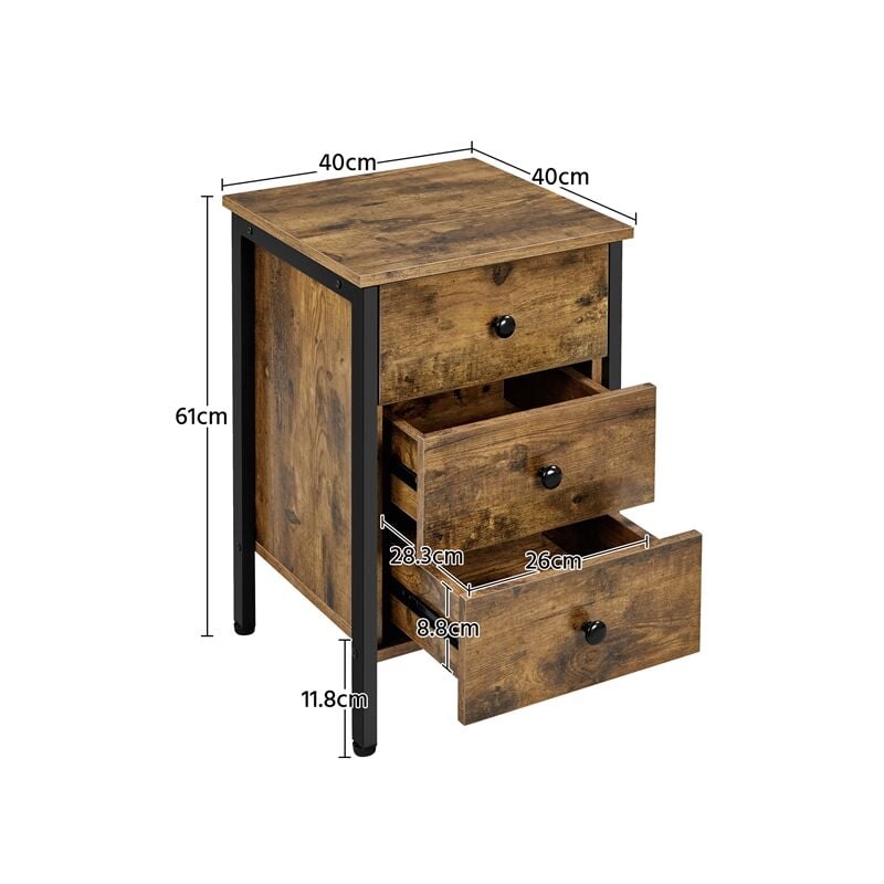 3 drawer end deals table