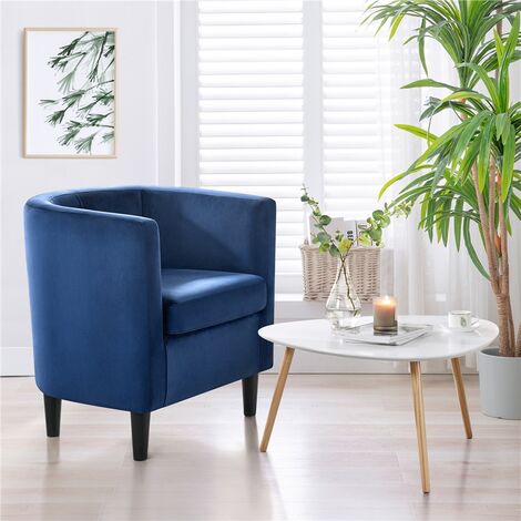 Yaheetech Barrel-shaped Chair Accent Arm Chair, Blue