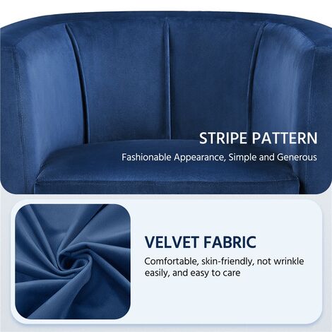 Yaheetech Barrel-shaped Chair Accent Arm Chair, Blue