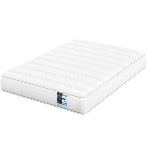 Yaheetech 4ft6 Double Bed Mattress Springs Mattress Medium Soft Mattress,19cm Height, White