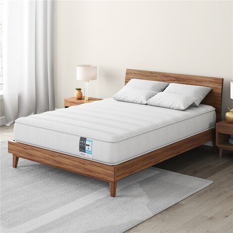 Yaheetech 4ft6 Double Bed Mattress Springs Mattress Medium Soft Mattress,19cm Height, White