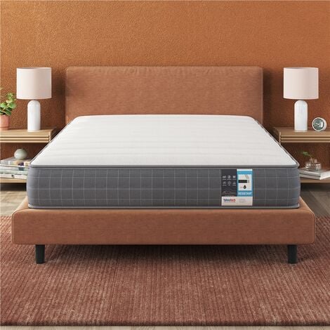 Yaheetech 4ft6 Double Bed Mattress Springs Mattress Medium Soft Mattress,19cm Height, Gray
