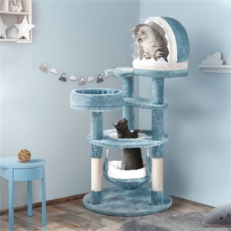 Yaheetech Cm Tall Ocean Themed Cat Tree Multi Level Cat Climbing Tree Blue