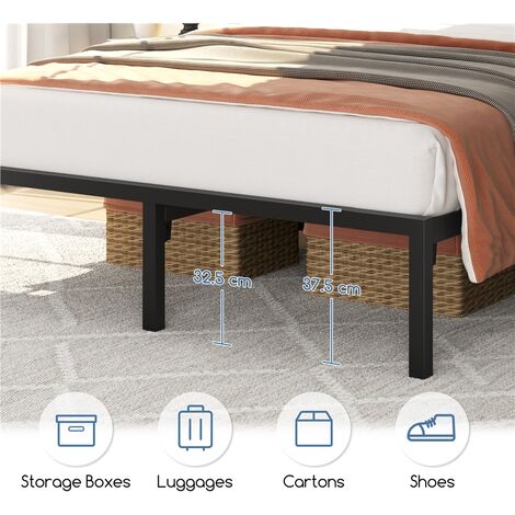Yaheetech 5ft Metal Platform Bed Frame with Ultra-durable Steel Slat Support, Black