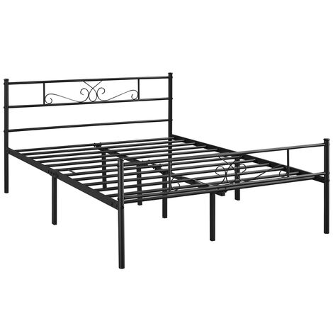 Black metal headboard online and footboard king