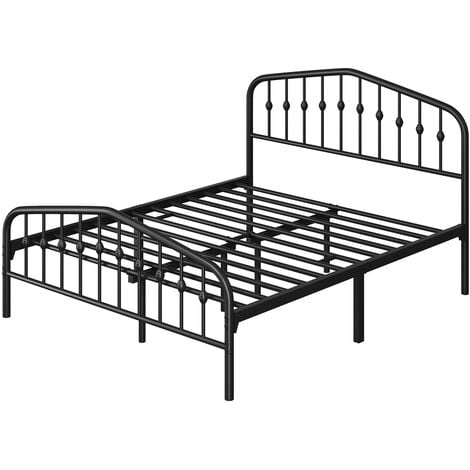 Yaheetech King Size Metal Bed Frame With Arched Headboard and Footboard ...