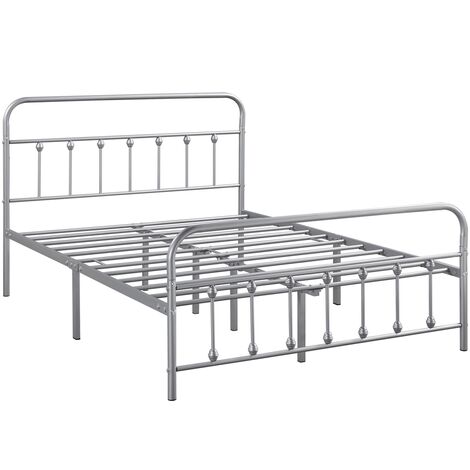 Yaheetech Classic Iron Platform Bed With High Headboard And Footboard 