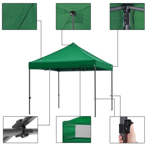 Yaheetech 3M x 3M Pop Up Canopy Tent Commercial Instant Heavy Duty Canopy, Dark Green