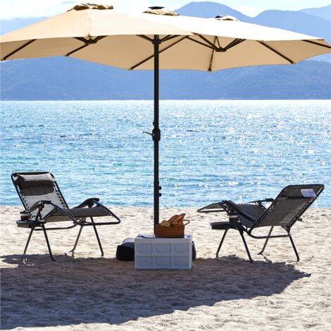 Yaheetech 2pcs Outdoor Zero Gravity Chair Patio Lounge Camping Chair, Gray