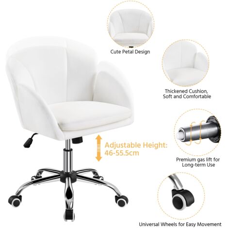 Yaheetech Rolling Desk Chair Office Chair for Home/Office, Snowy