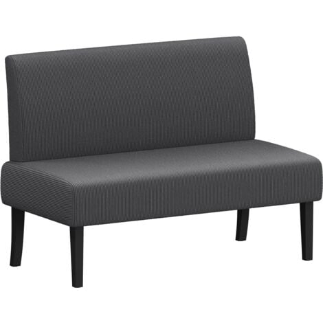 Yaheetech Small Armless Sofa Compact Bedroom Couch, Gray