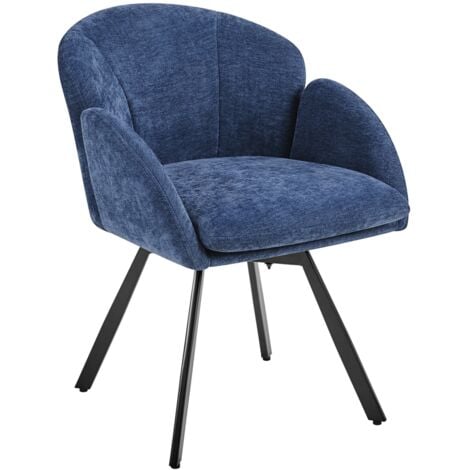 Yaheetech Flower Shaped Accent Chair with Removable Seat Cushion, Blue