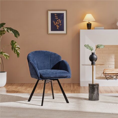 Yaheetech Flower Shaped Accent Chair with Removable Seat Cushion, Blue