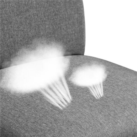Yaheetech Upholstered Accent Chair with Solid Rubberwood Legs, Grey