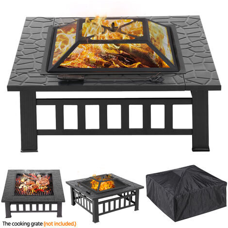 Outdoor Fire Pit Bbq Firepit Brazier, Square Brazier Fire Pit