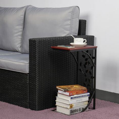 Yaheetech C Shaped Side Table,Sofa Table,Snack Coffee Tray End Table