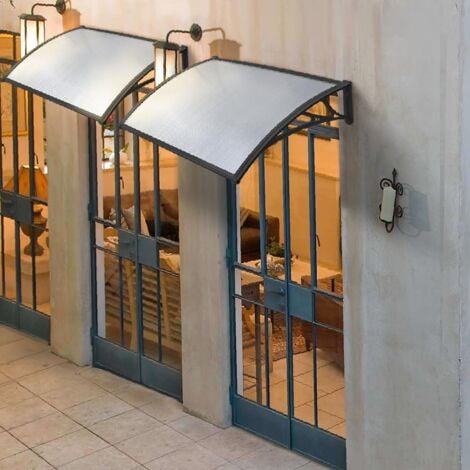 Yaheetech 120cm Door Canopy Door Awning Shelter - Black