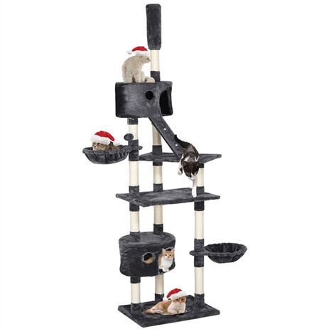 Yaheetech 100.5-inch Large Cat Tree Cat Furniture, Dark Gray