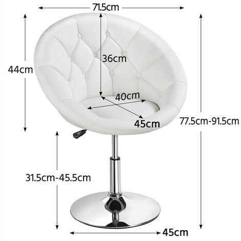 Yaheetech Adjustable Swivel Tufted Barrel Chair, White