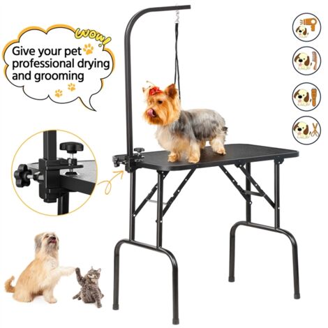 Yaheetech 32inch Pet Grooming Table Maximum Capacity Up to 100KG Black