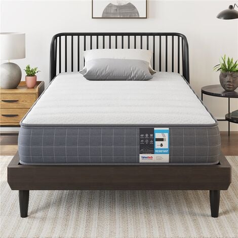 Yaheetech 3FT Single Bed Mattress Springs Mattress Medium Soft Mattress,19cm Height, Gray