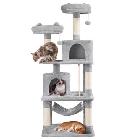 Yaheetech 62.5" H Multi Level Cat Tree, Light Gray