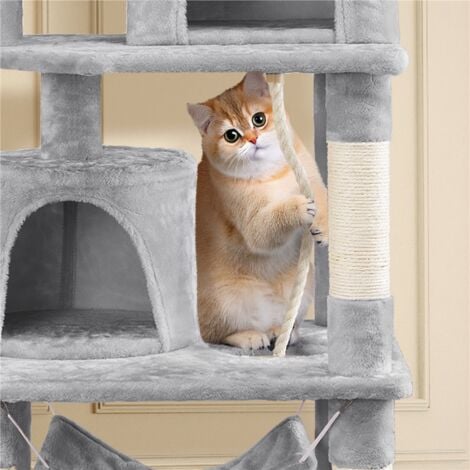 Yaheetech 62.5" H Multi Level Cat Tree, Light Gray