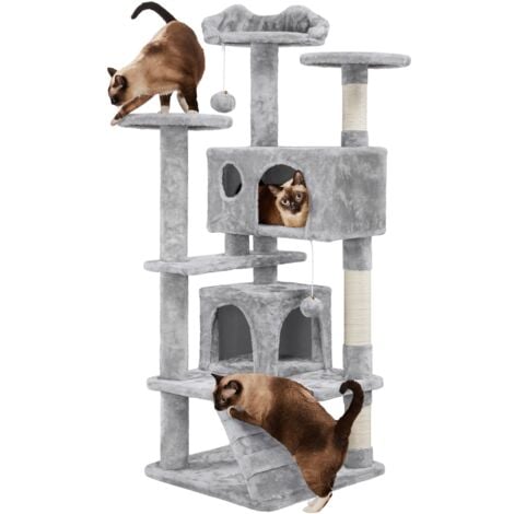 Yaheetech Cat Tree Tower Cat Kitten Scratching Tree for Kittens & Small/Medium Cats, Light Gray