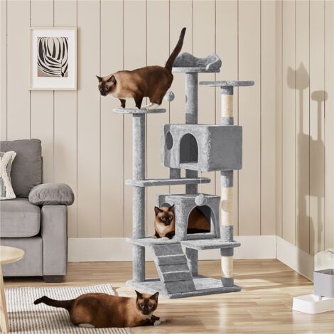 Yaheetech Cat Tree Tower Cat Kitten Scratching Tree for Kittens & Small/Medium Cats, Light Gray