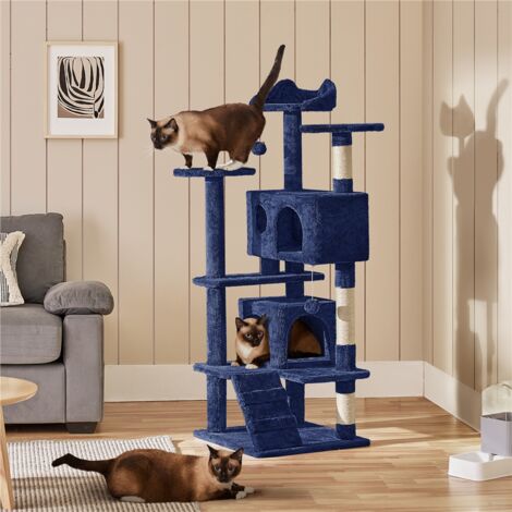 Yaheetech Cat Tree Tower Cat Kitten Scratching Tree for Kittens & Small/Medium Cats, Navy Blue